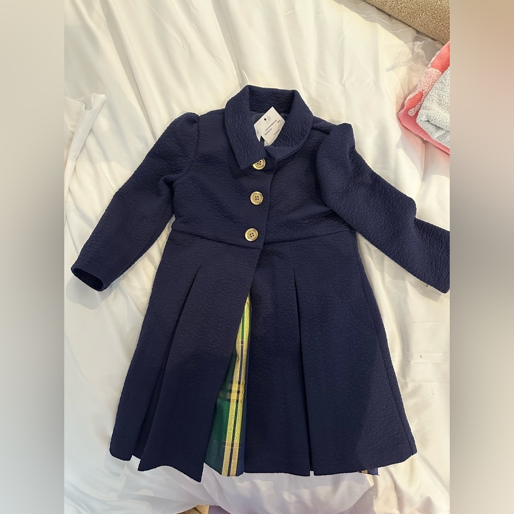 Never worn, beautiful dress with coat. Perfect for holidays or special occasions